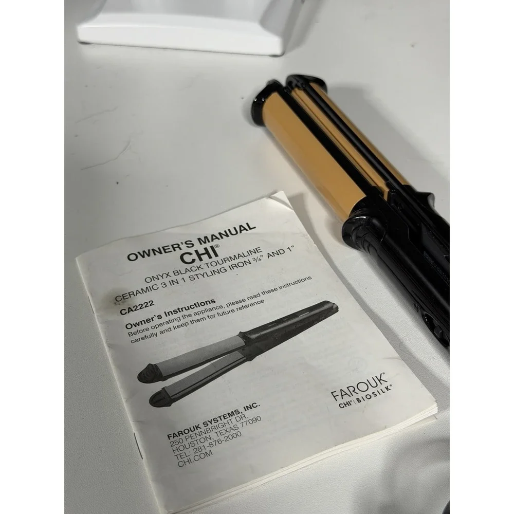 CHI Gold and Black Hair Straightener Flat Iron - Professional Styling